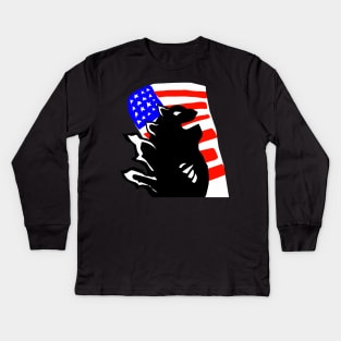 Godzilla flag Kids Long Sleeve T-Shirt